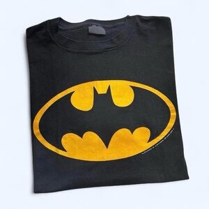 Vintage 1990s Black and Yellow Batman Logo T-Shirt XL